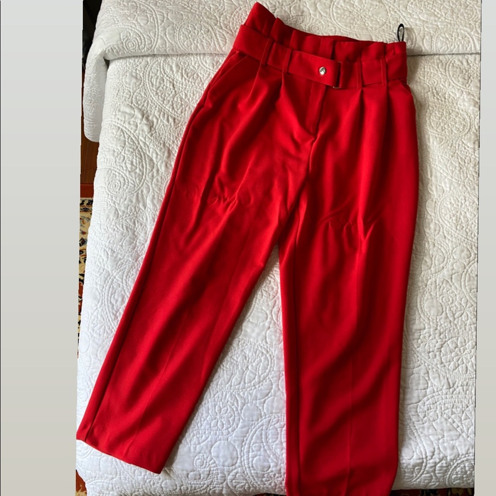 Red Cropped Pants